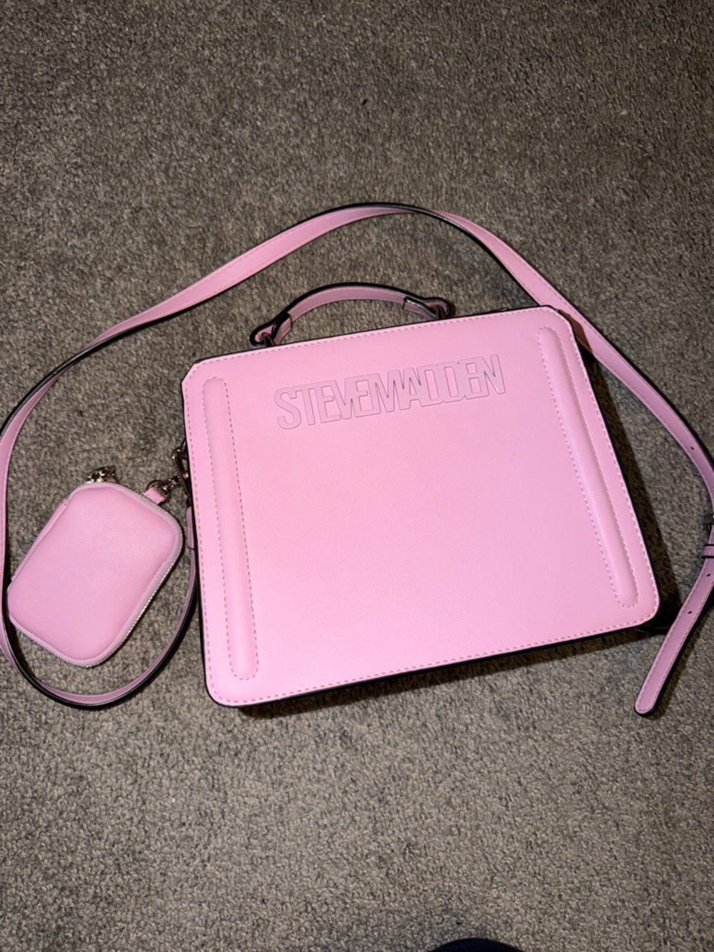 Steve Madden Light Pink Structured Crossbody with Detachable Pouch